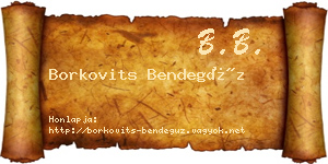 Borkovits Bendegúz névjegykártya